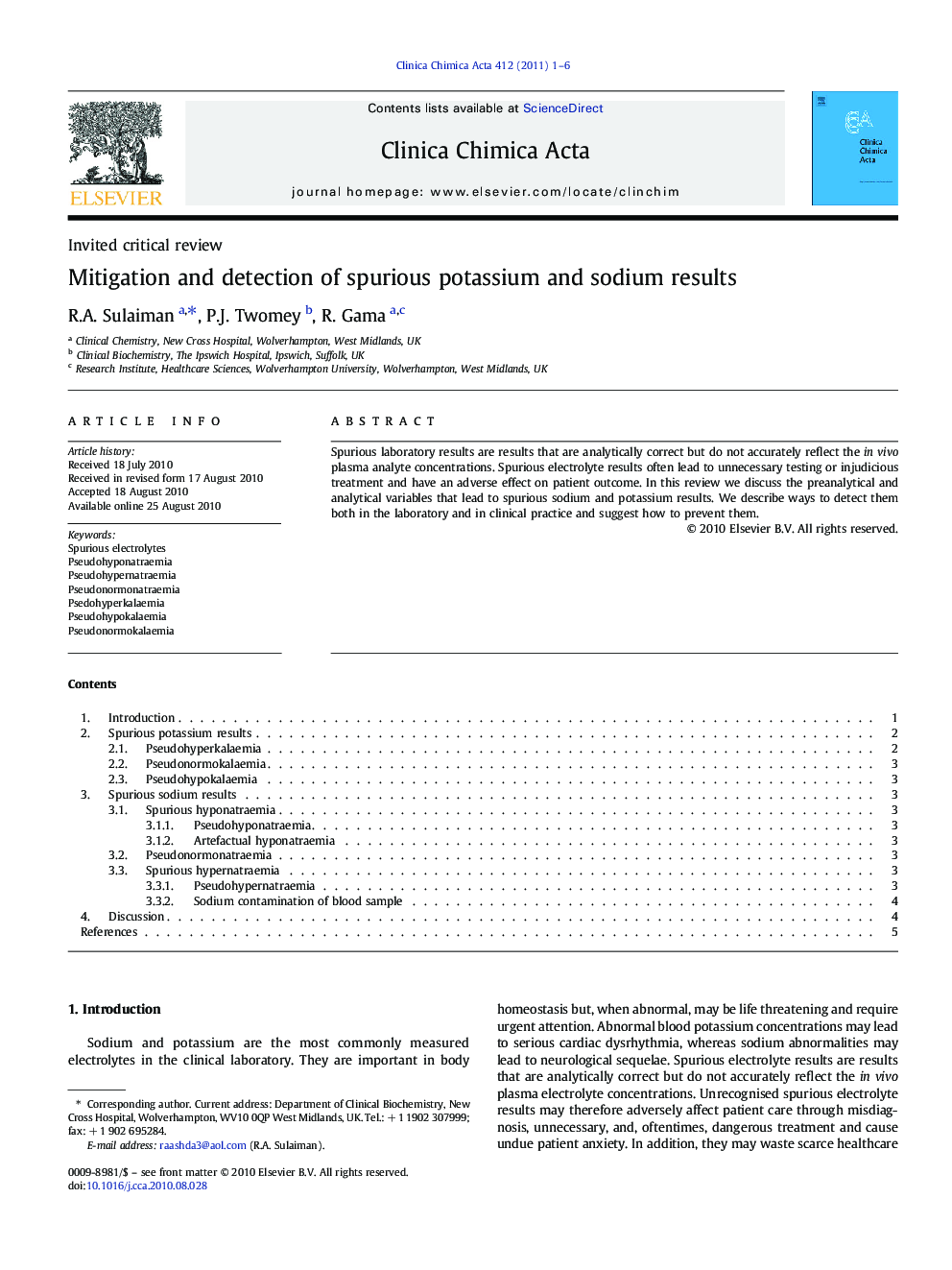 Mitigation and detection of spurious potassium and sodium results