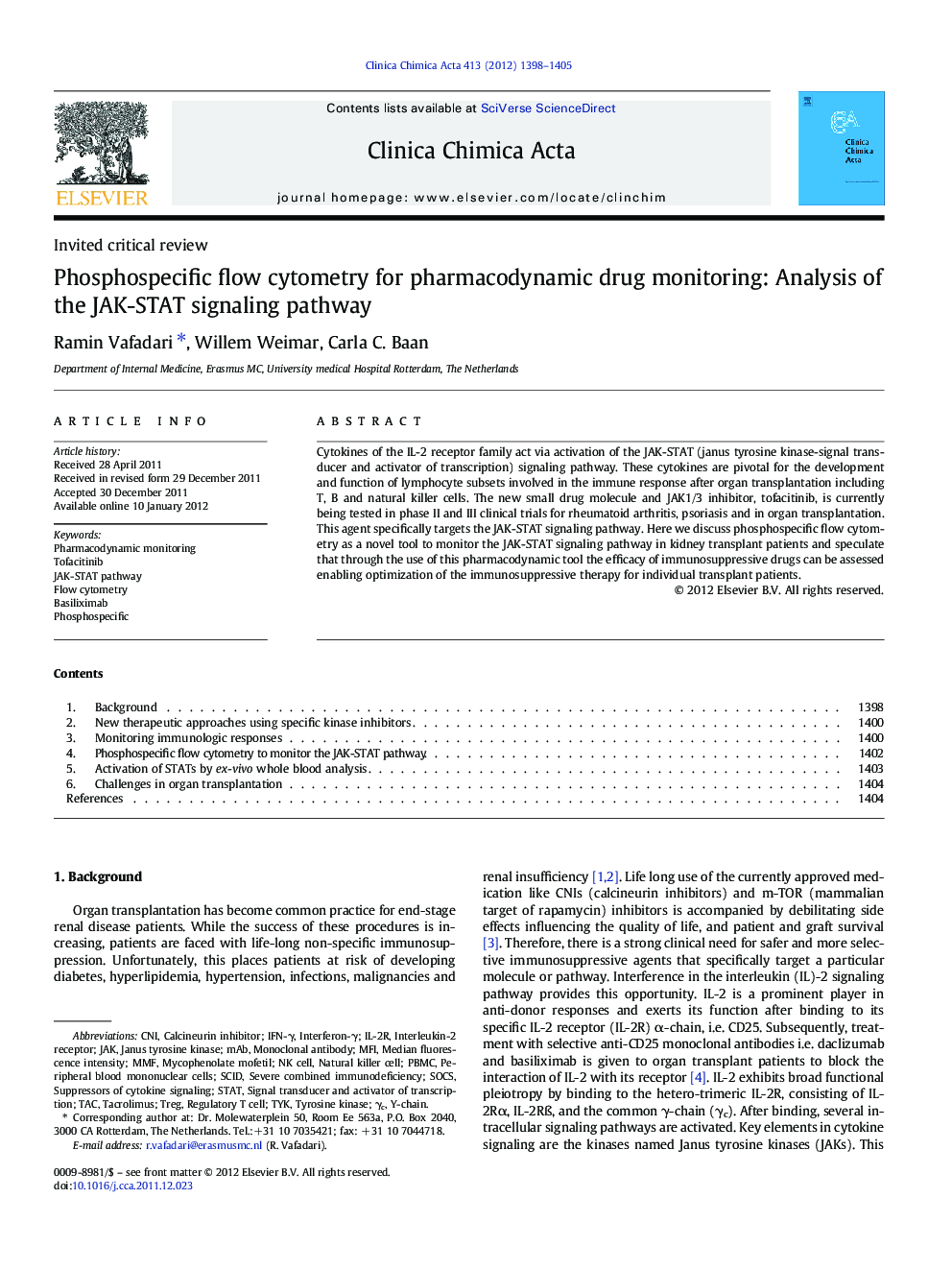 Phosphospecific flow cytometry for pharmacodynamic drug monitoring: Analysis of the JAK-STAT signaling pathway