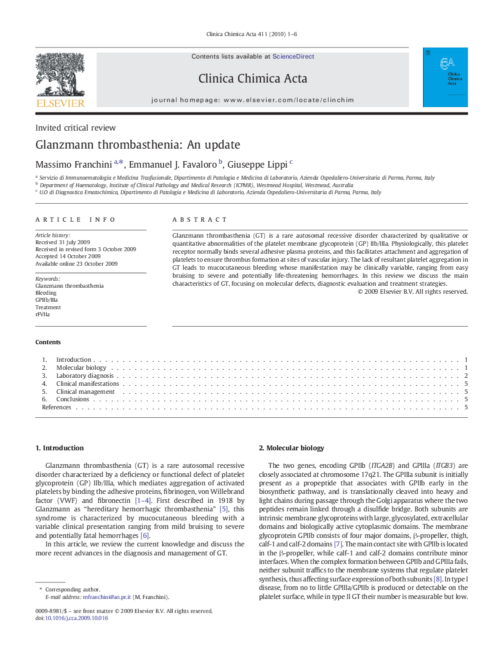 Glanzmann thrombasthenia: An update