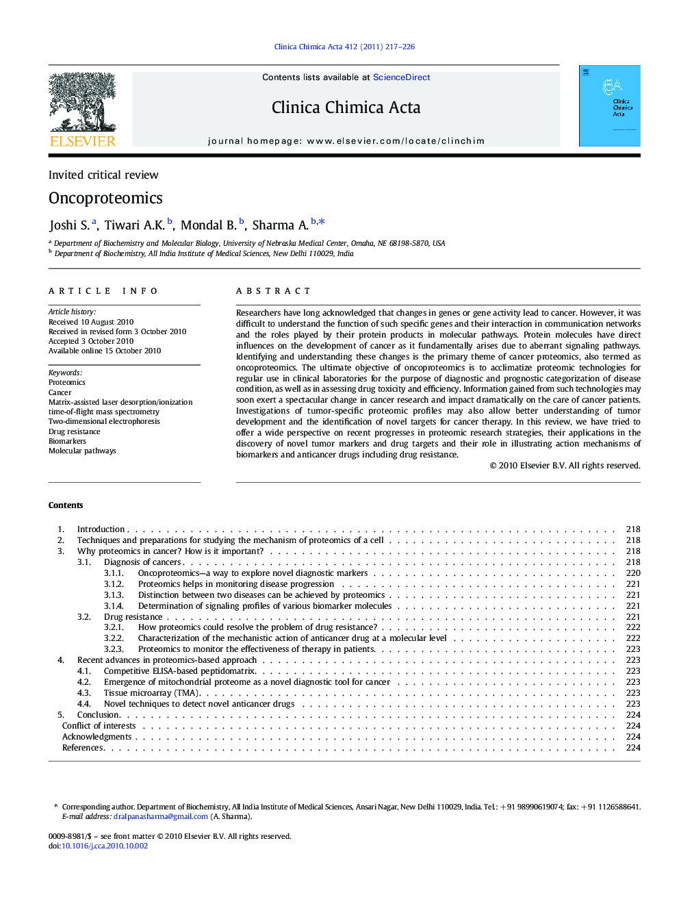 Oncoproteomics