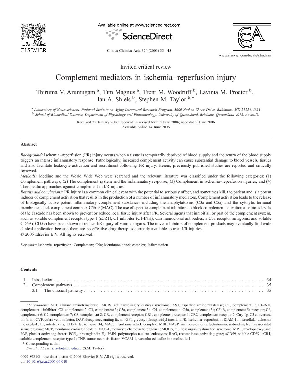 Complement mediators in ischemia–reperfusion injury