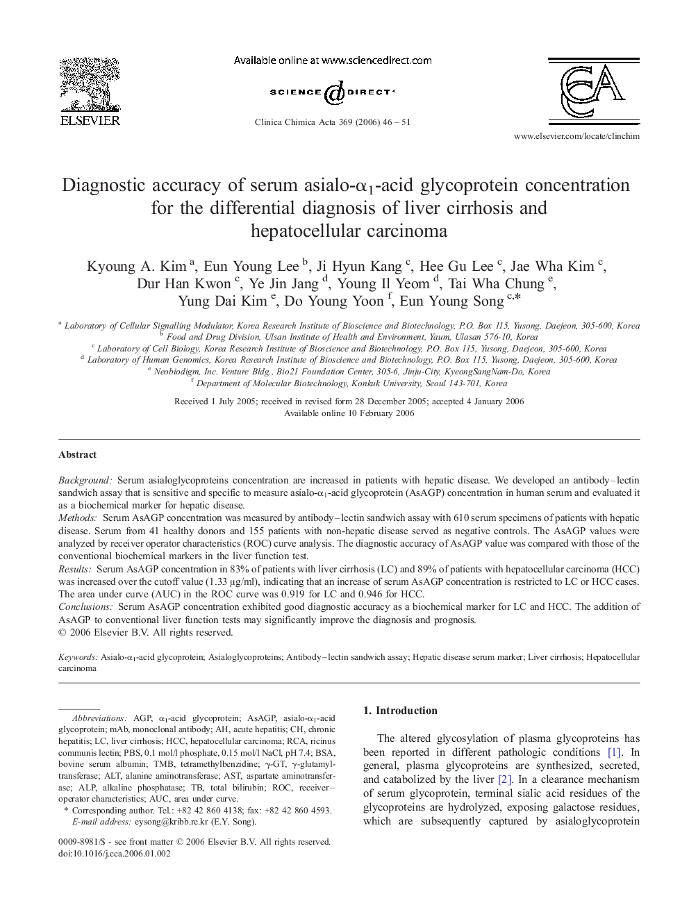 Diagnostic accuracy of serum asialo-α1-acid glycoprotein concentration for the differential diagnosis of liver cirrhosis and hepatocellular carcinoma