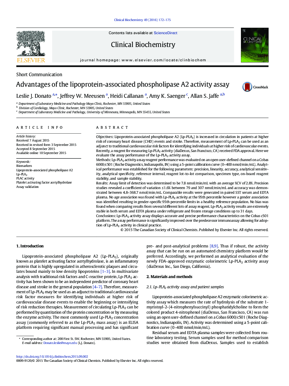 مزایای استفاده از روش فعالیت فسفولیپاز A2 مرتبط با لیپوپروتئین 