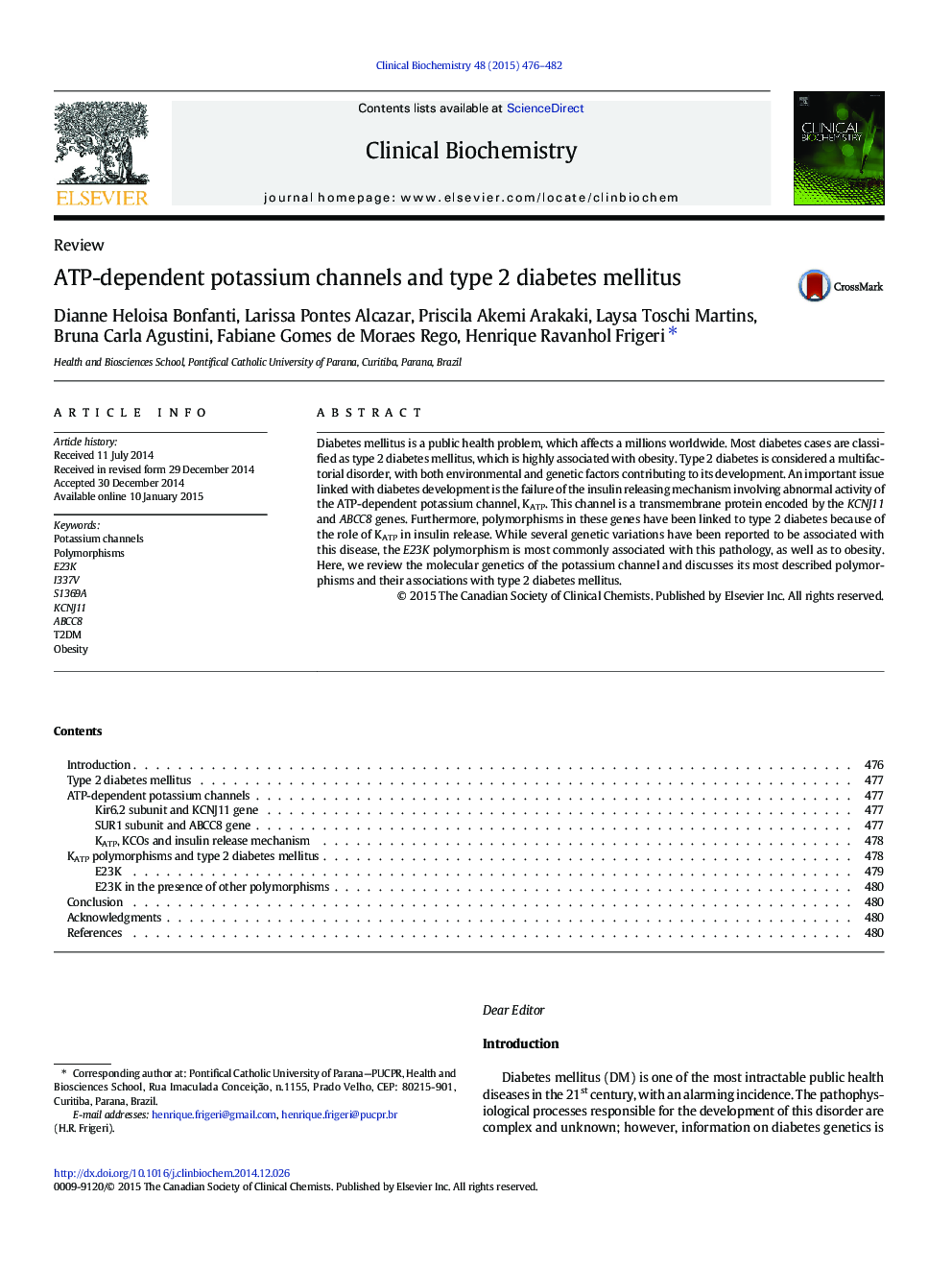 ATP-dependent potassium channels and type 2 diabetes mellitus