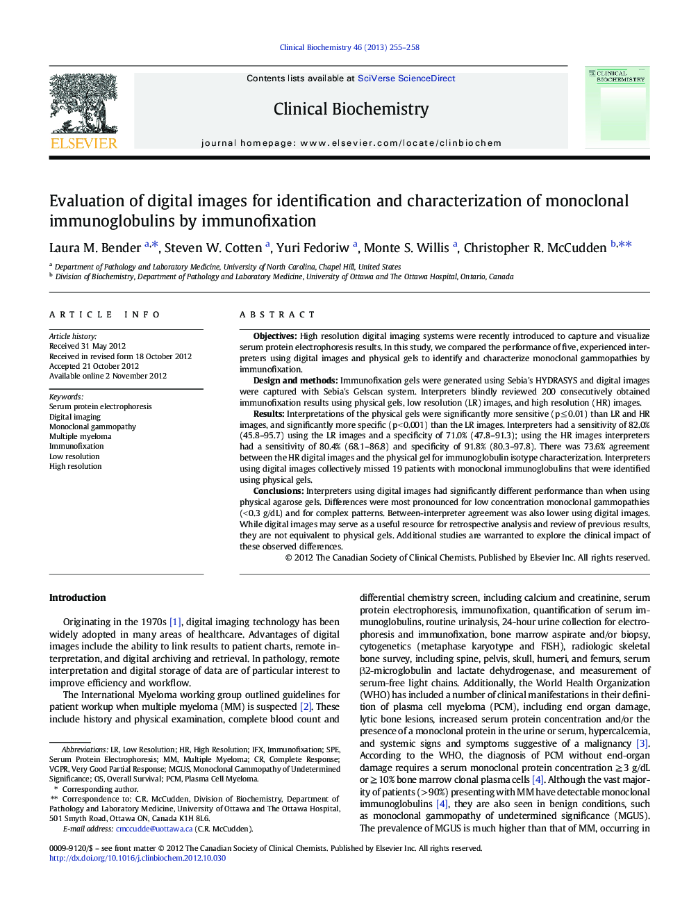 Evaluation of digital images for identification and characterization of monoclonal immunoglobulins by immunofixation