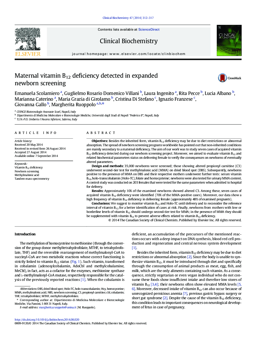 Maternal vitamin B12 deficiency detected in expanded newborn screening