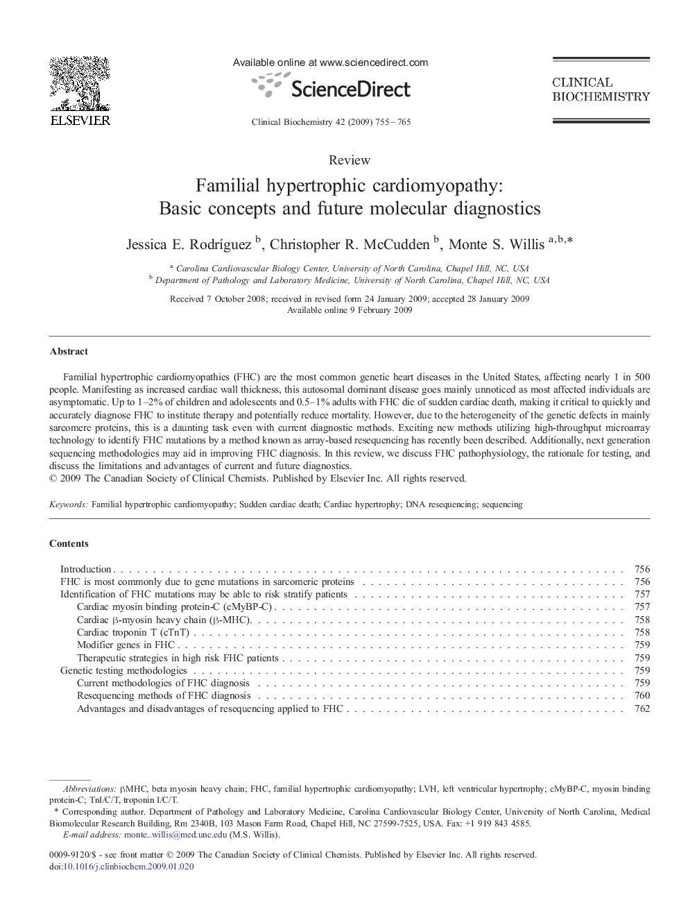 Familial hypertrophic cardiomyopathy: Basic concepts and future molecular diagnostics