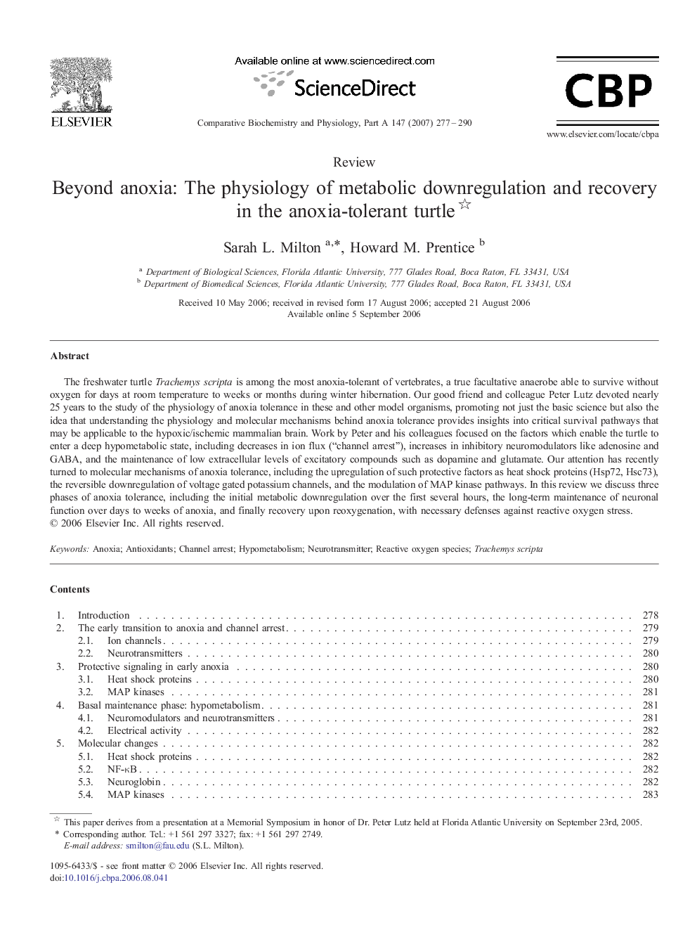 Beyond anoxia: The physiology of metabolic downregulation and recovery in the anoxia-tolerant turtle 