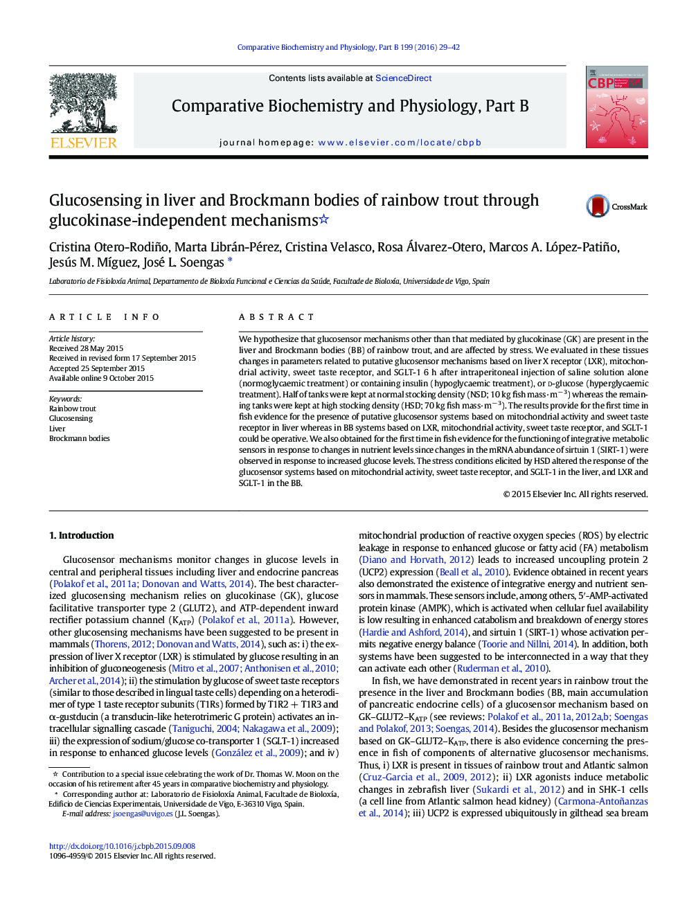 Glucosensing in liver and Brockmann bodies of rainbow trout through glucokinase-independent mechanisms 