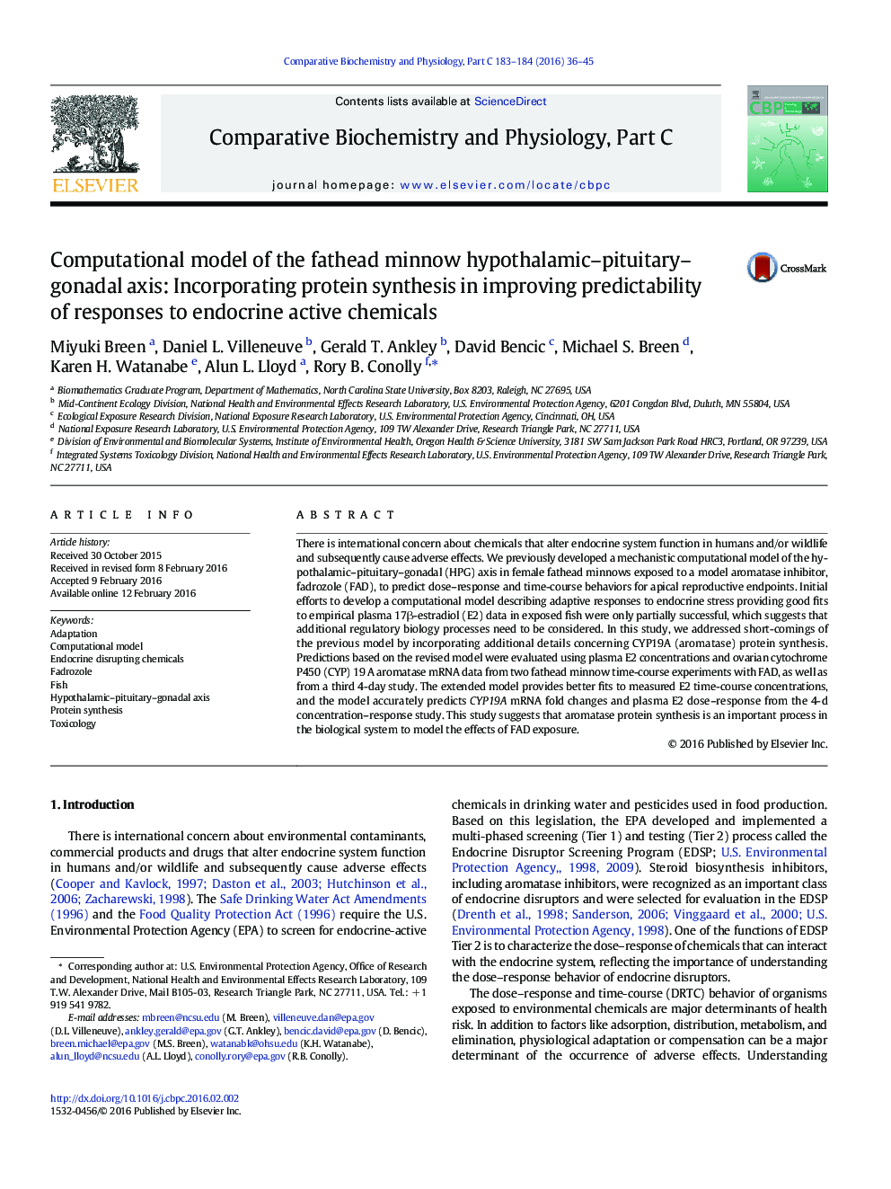 Computational model of the fathead minnow hypothalamic-pituitary-gonadal axis: Incorporating protein synthesis in improving predictability of responses to endocrine active chemicals