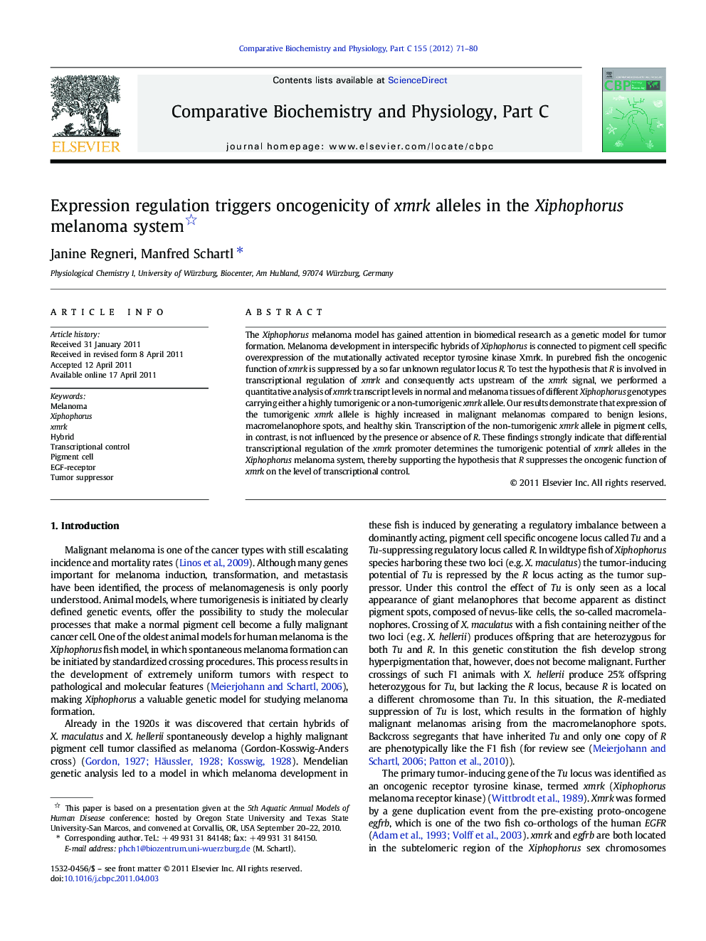 Expression regulation triggers oncogenicity of xmrk alleles in the Xiphophorus melanoma system