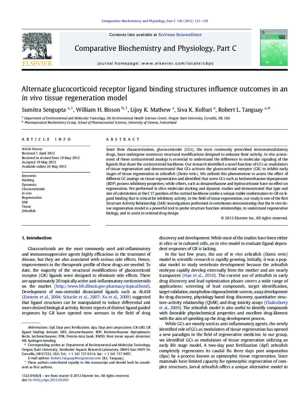 Alternate glucocorticoid receptor ligand binding structures influence outcomes in an in vivo tissue regeneration model