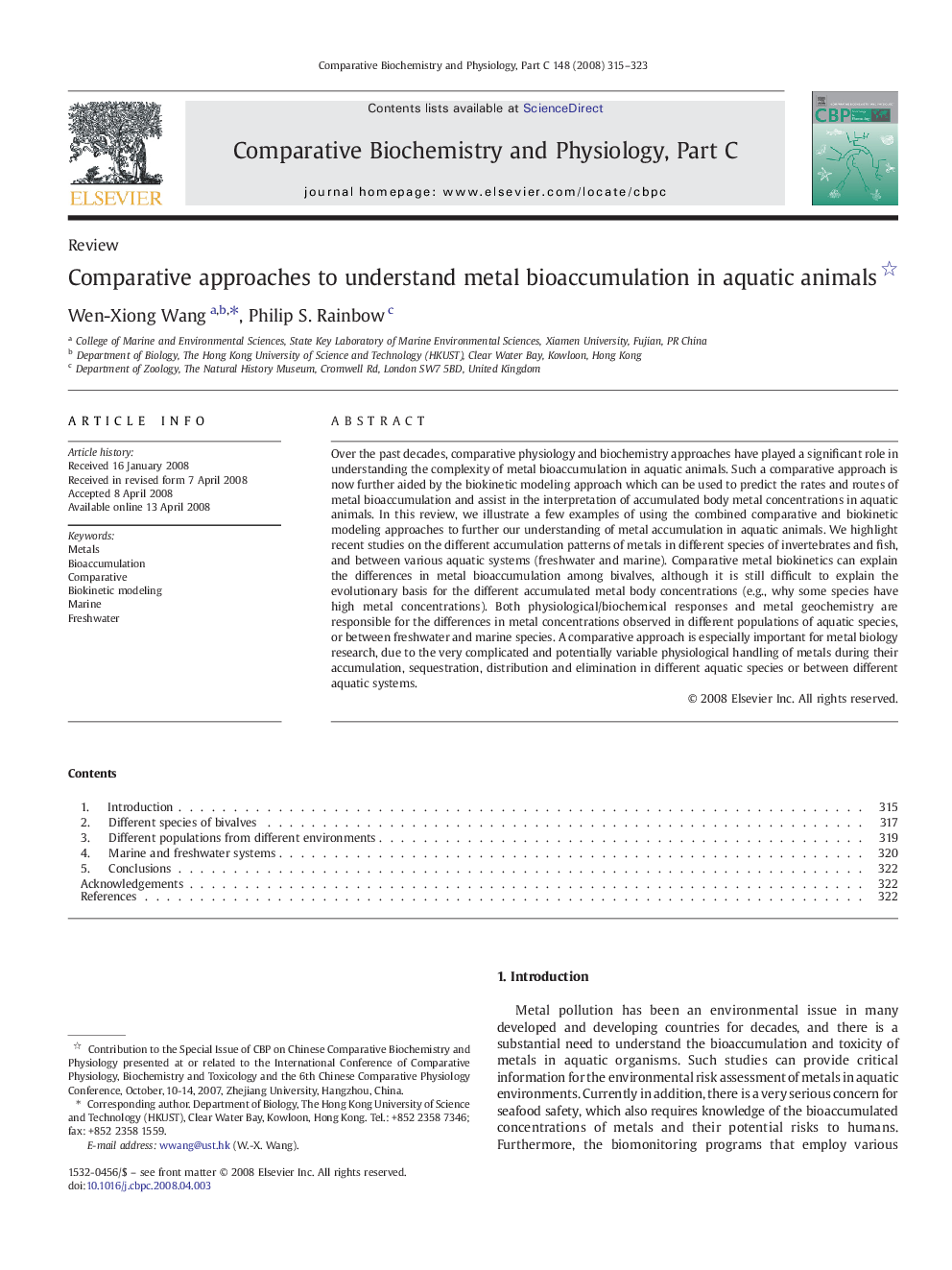 Comparative approaches to understand metal bioaccumulation in aquatic animals 