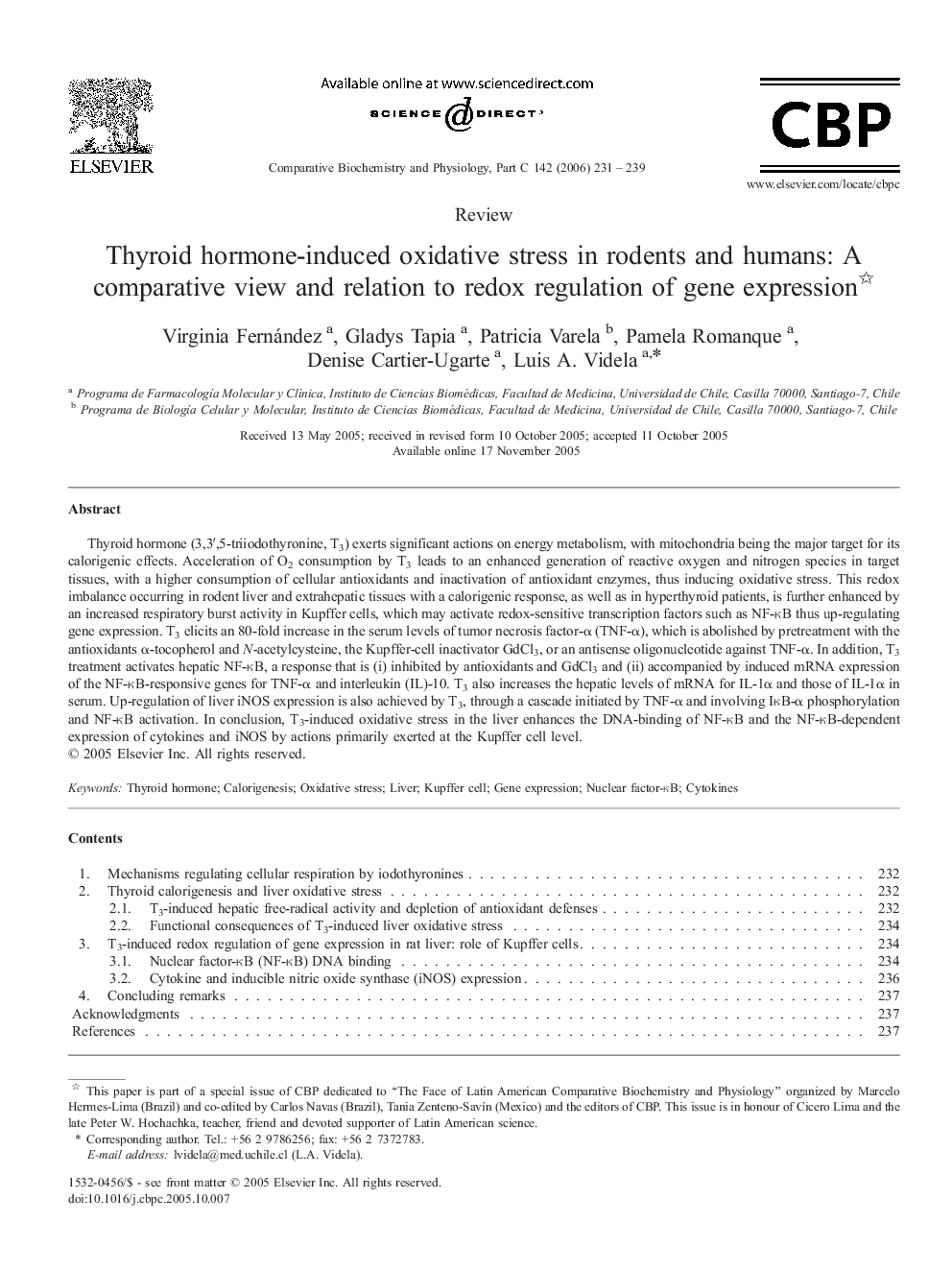 Thyroid hormone-induced oxidative stress in rodents and humans: A comparative view and relation to redox regulation of gene expression 