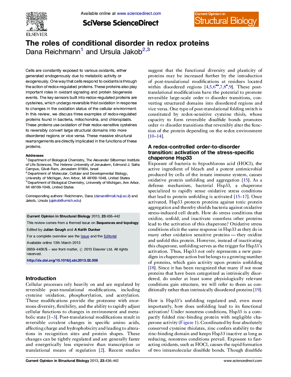 The roles of conditional disorder in redox proteins