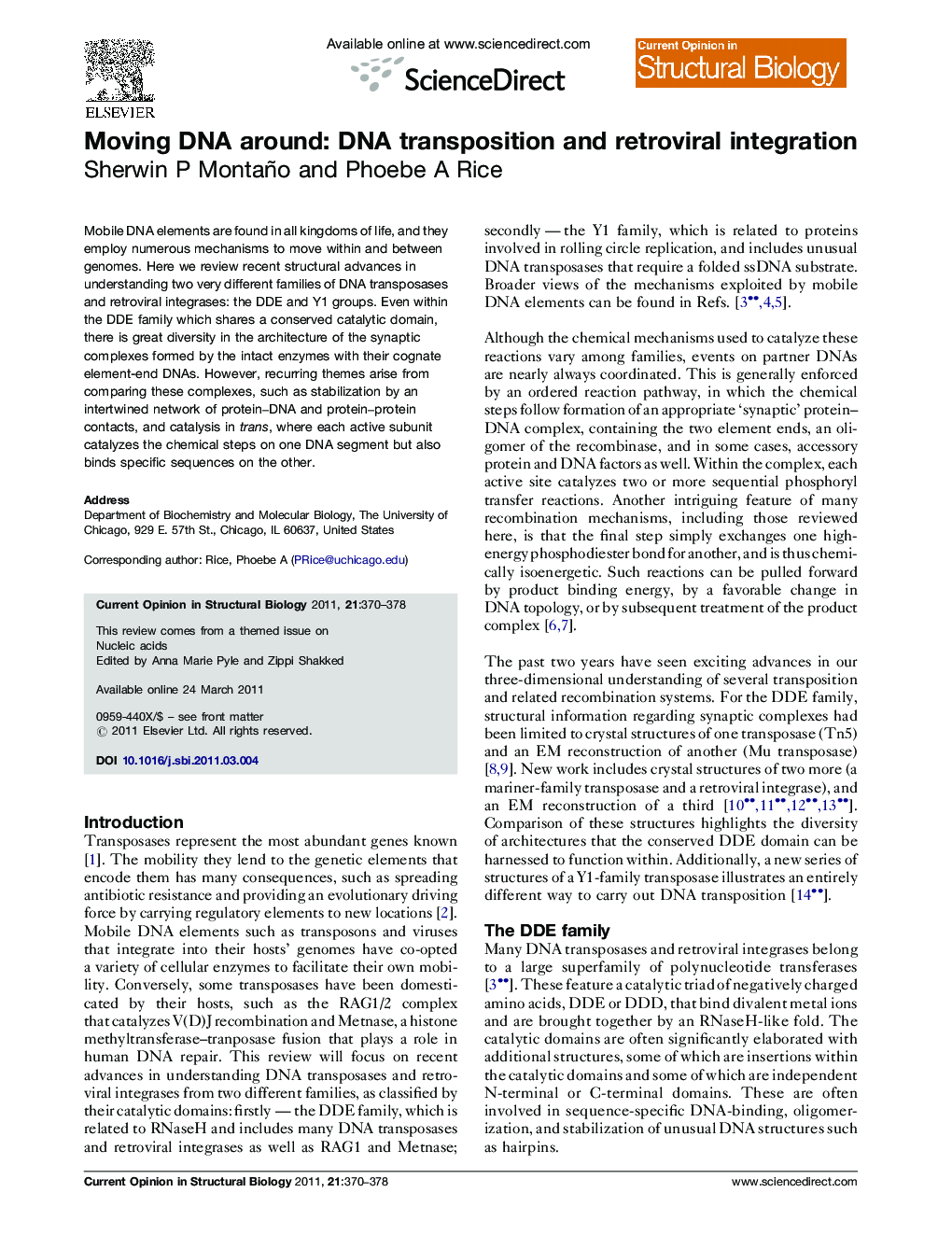 Moving DNA around: DNA transposition and retroviral integration