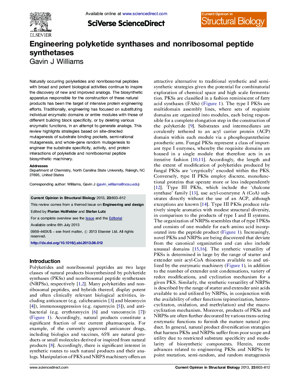 Engineering polyketide synthases and nonribosomal peptide synthetases