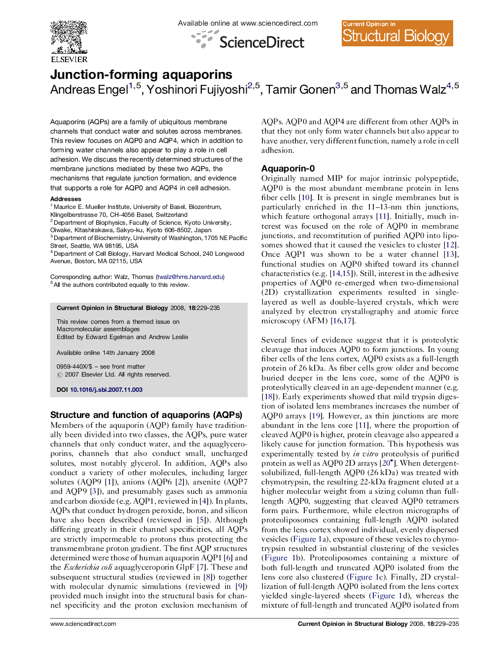 Junction-forming aquaporins