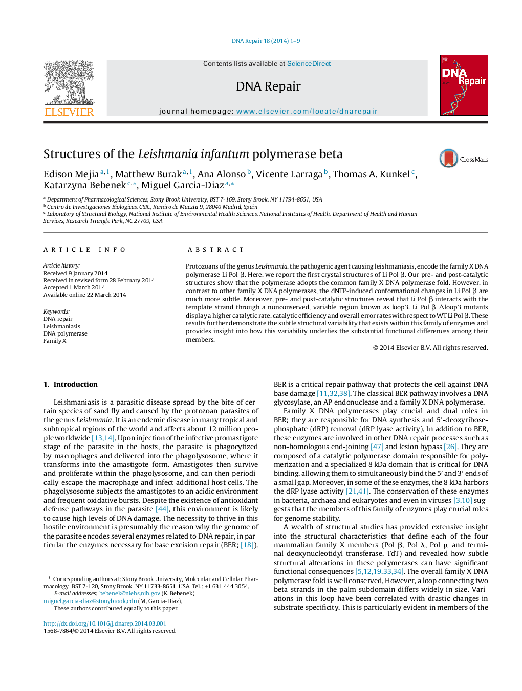 Structures of the Leishmania infantum polymerase beta