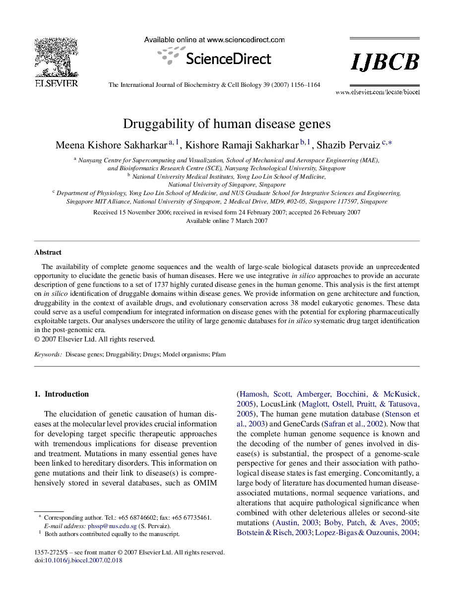 Druggability of human disease genes