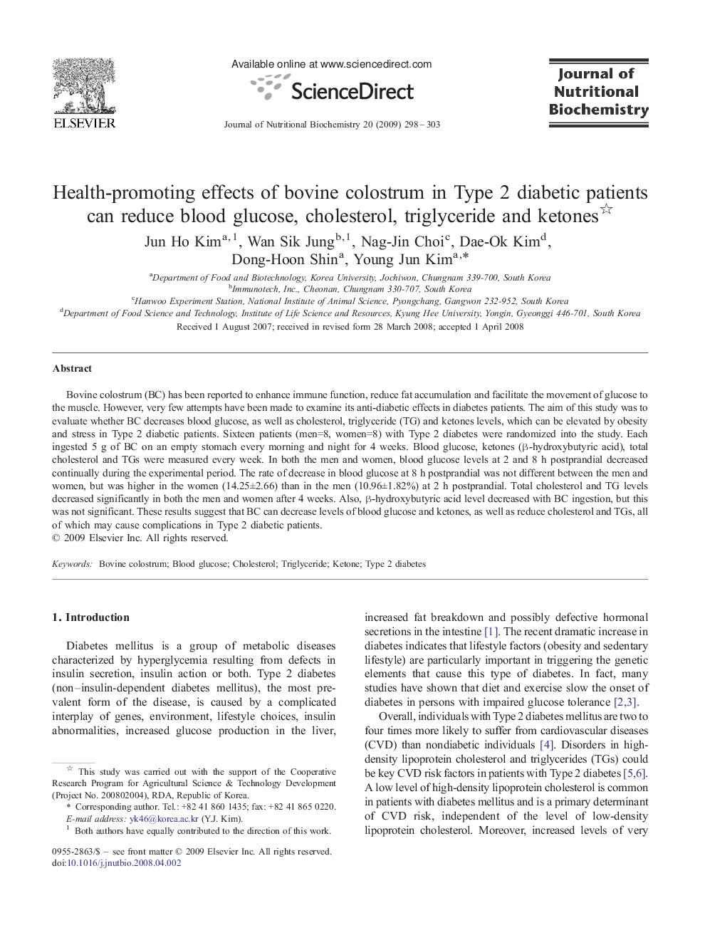 Health-promoting effects of bovine colostrum in Type 2 diabetic patients can reduce blood glucose, cholesterol, triglyceride and ketones 