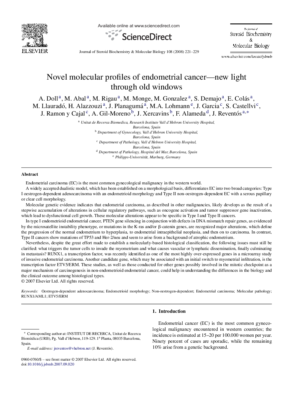 Novel molecular profiles of endometrial cancer—new light through old windows