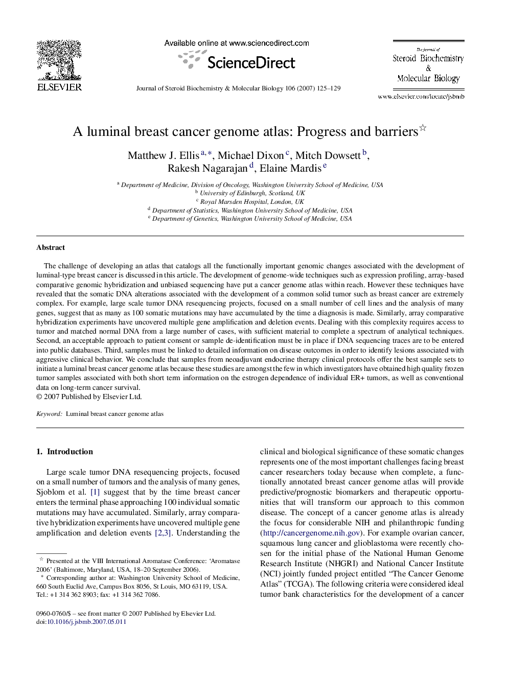 A luminal breast cancer genome atlas: Progress and barriers 