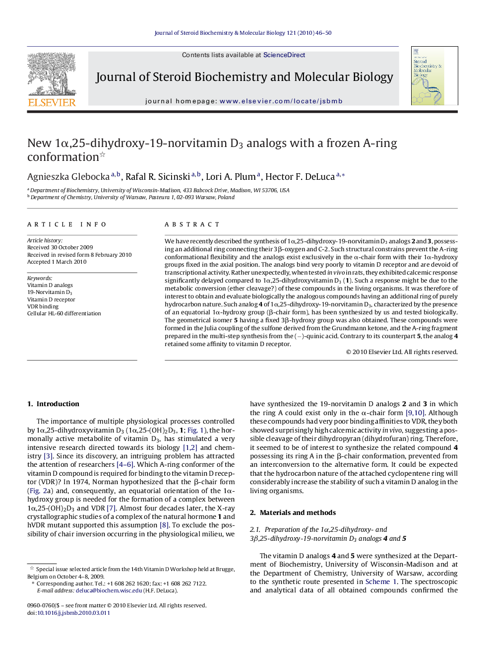 New 1Î±,25-dihydroxy-19-norvitamin D3 analogs with a frozen A-ring conformation