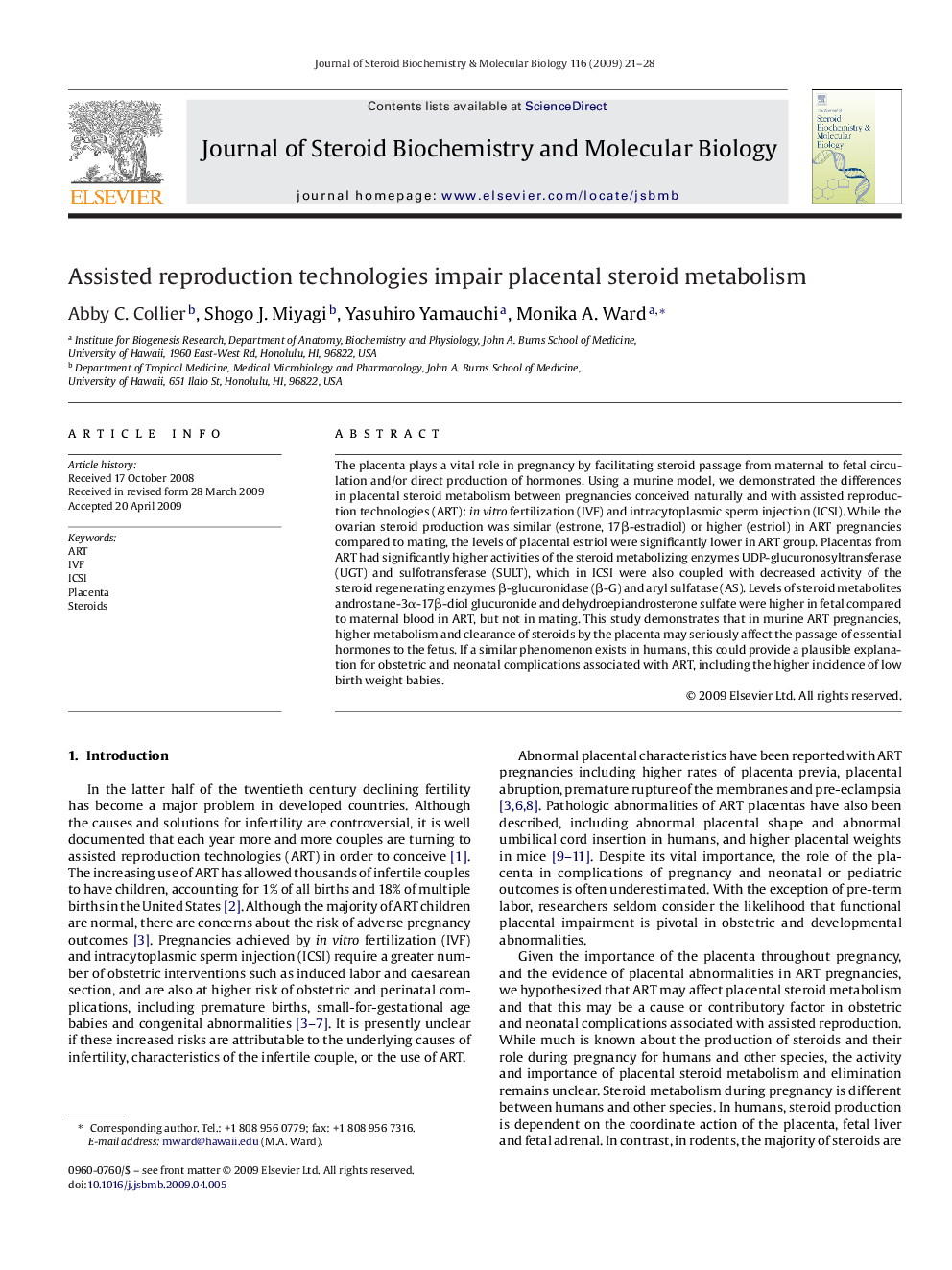 Assisted reproduction technologies impair placental steroid metabolism