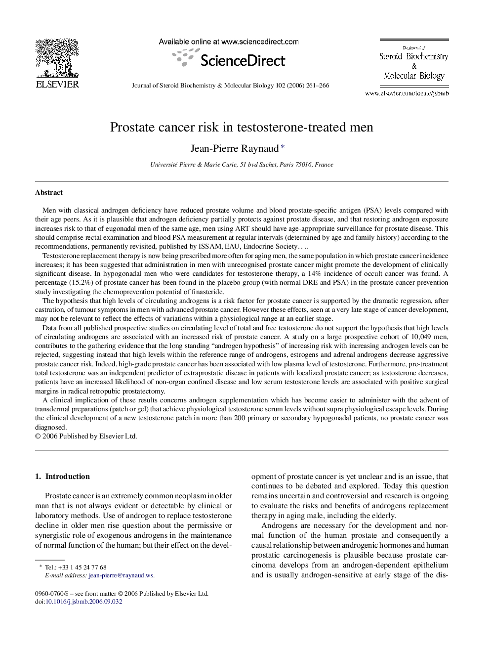 Prostate cancer risk in testosterone-treated men