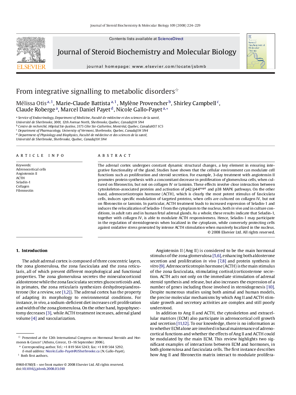 From integrative signalling to metabolic disorders 