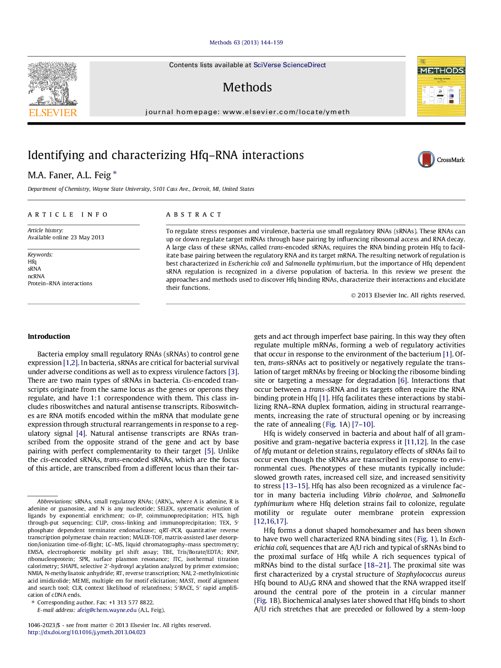 Identifying and characterizing Hfq–RNA interactions