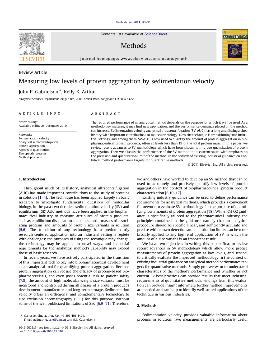 Measuring low levels of protein aggregation by sedimentation velocity