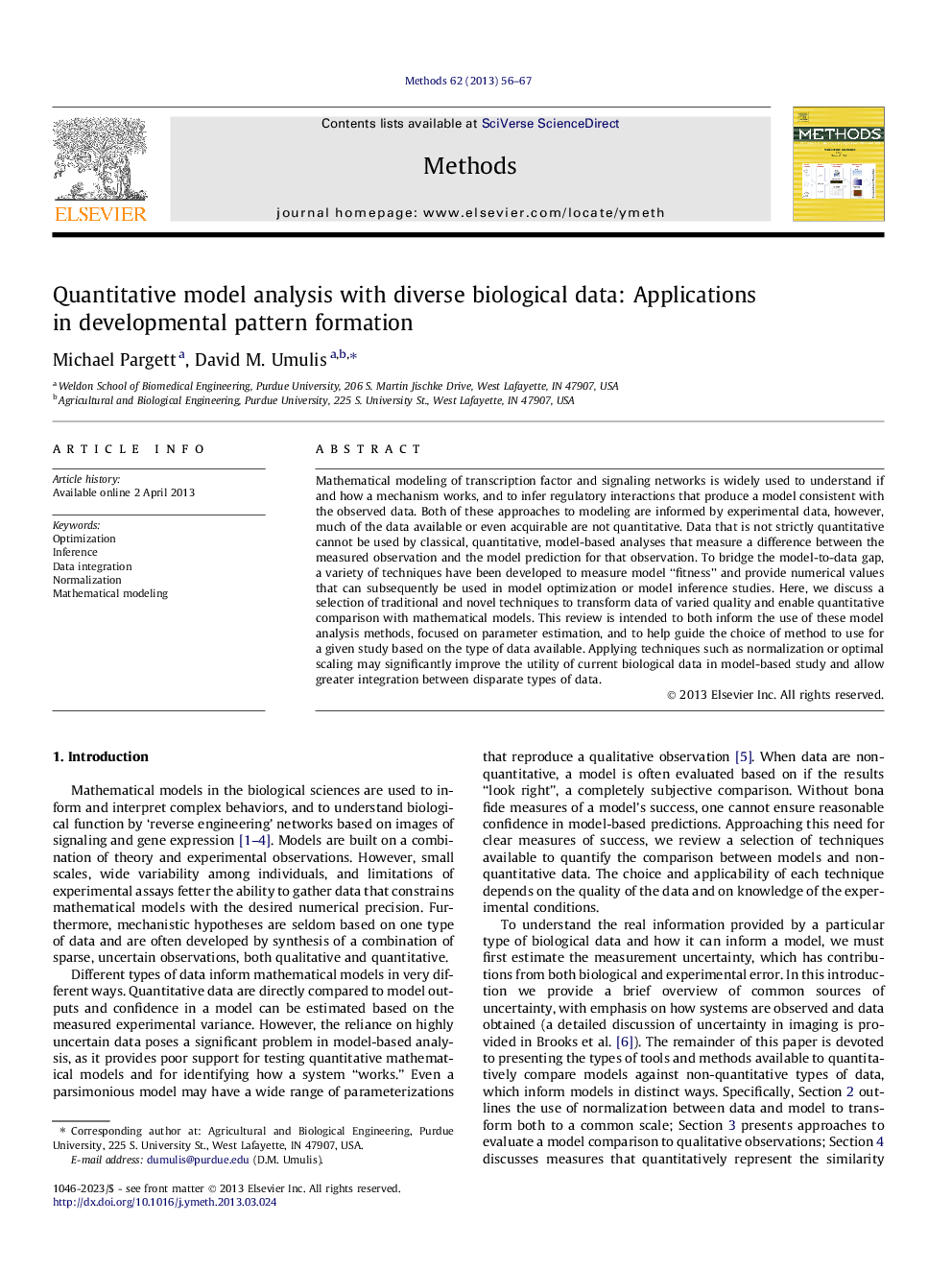 Quantitative model analysis with diverse biological data: Applications in developmental pattern formation