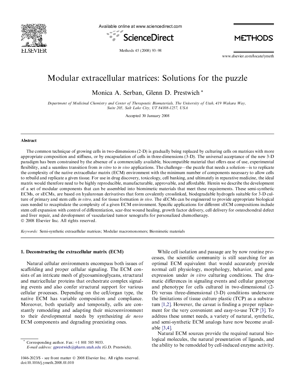 Modular extracellular matrices: Solutions for the puzzle