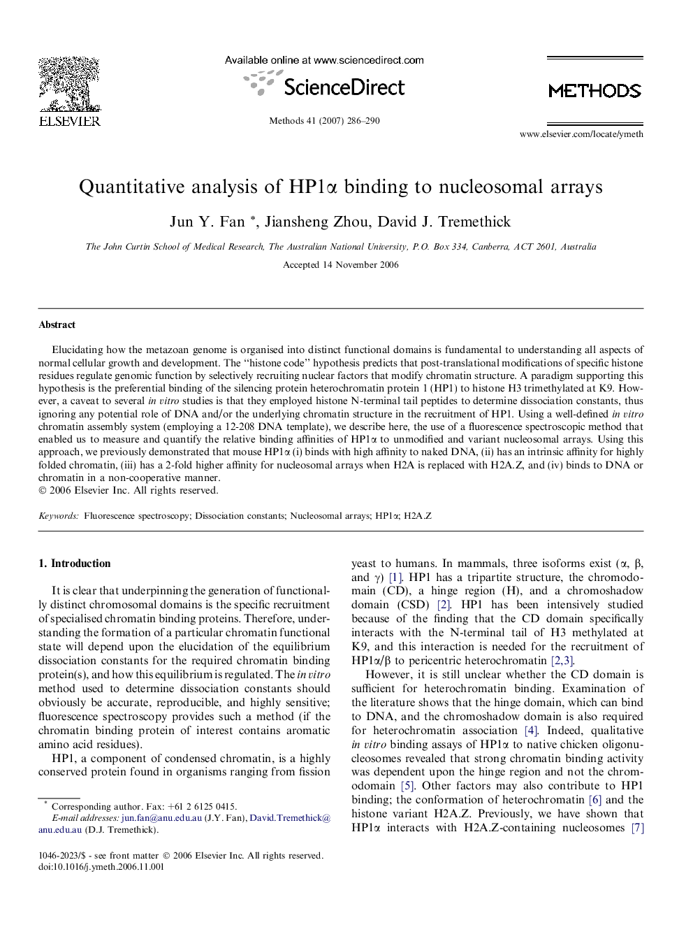 Quantitative analysis of HP1α binding to nucleosomal arrays