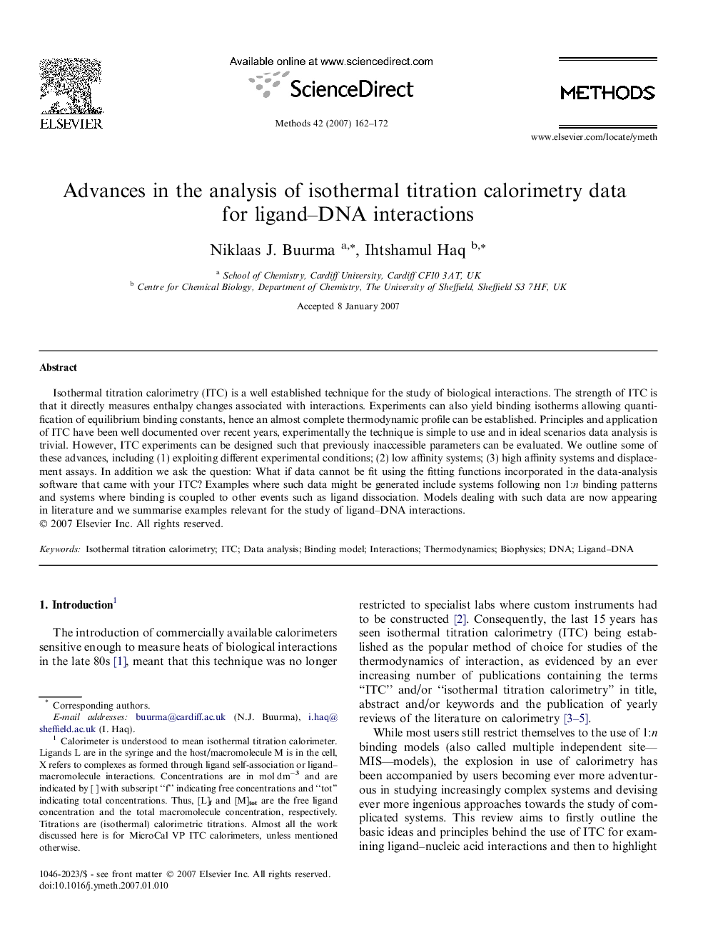 Advances in the analysis of isothermal titration calorimetry data for ligand–DNA interactions