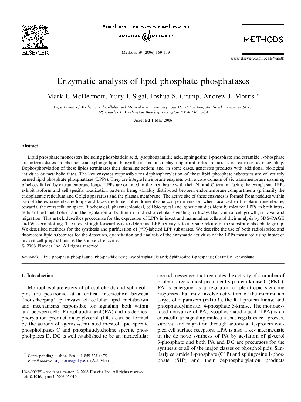 Enzymatic analysis of lipid phosphate phosphatases