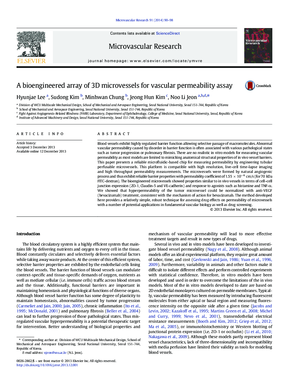 A bioengineered array of 3D microvessels for vascular permeability assay