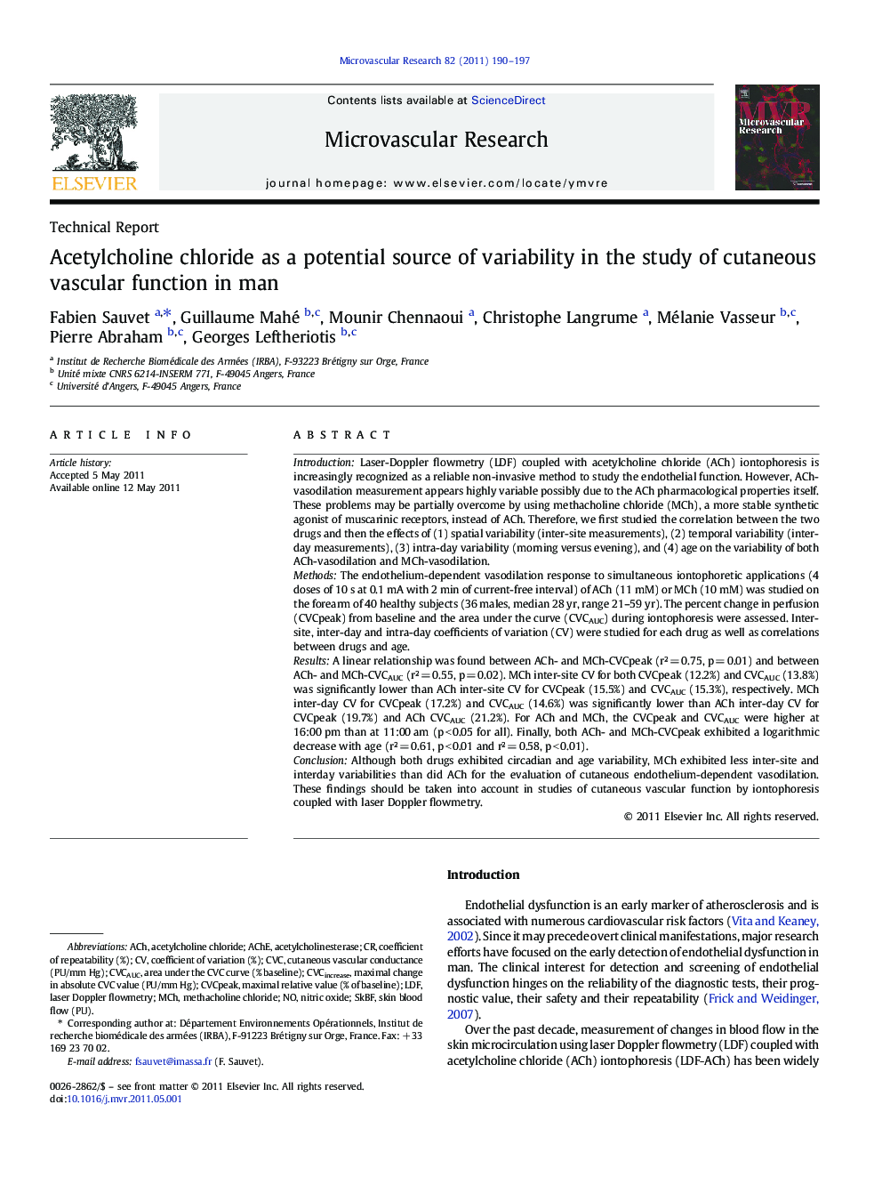 Acetylcholine chloride as a potential source of variability in the study of cutaneous vascular function in man