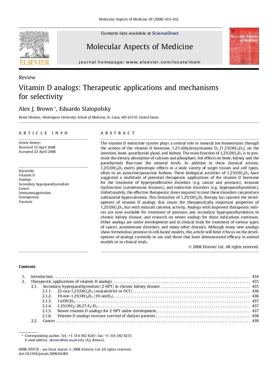 Vitamin D analogs: Therapeutic applications and mechanisms for selectivity