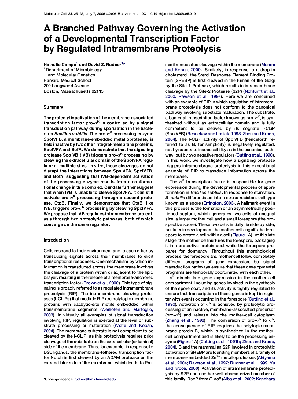 A Branched Pathway Governing the Activation of a Developmental Transcription Factor by Regulated Intramembrane Proteolysis