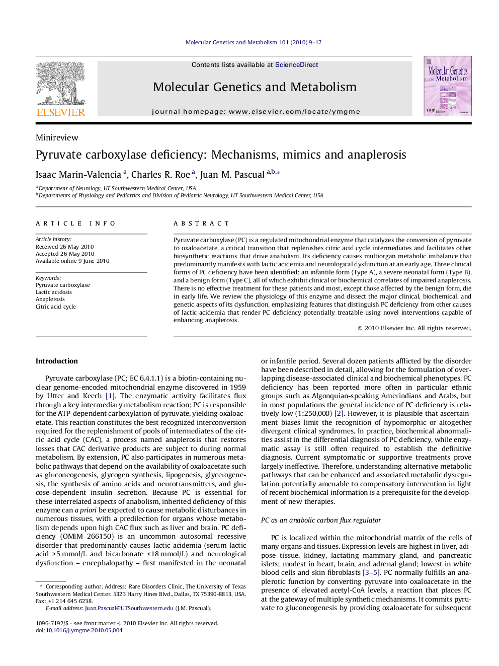 Pyruvate carboxylase deficiency: Mechanisms, mimics and anaplerosis