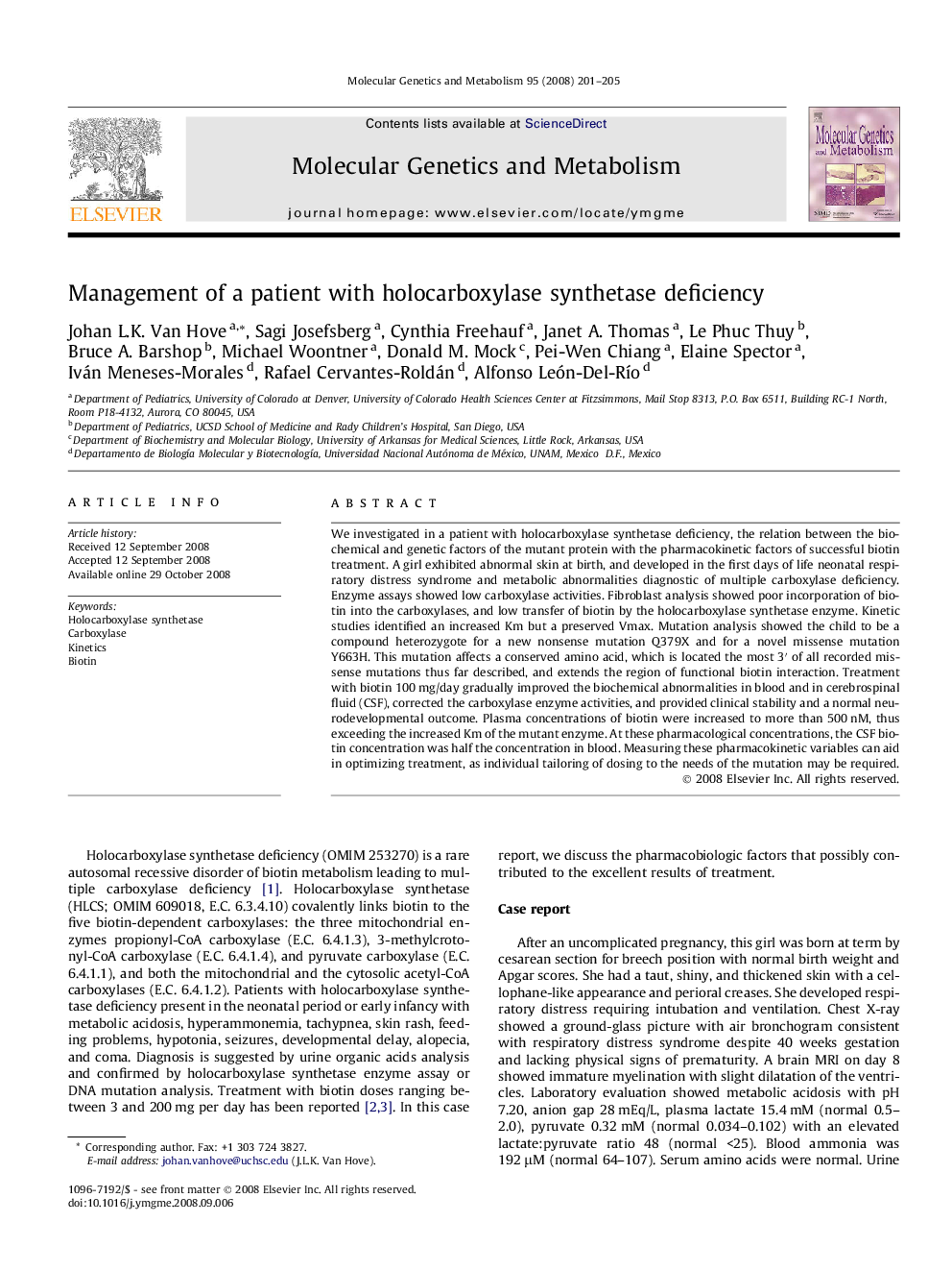 Management of a patient with holocarboxylase synthetase deficiency