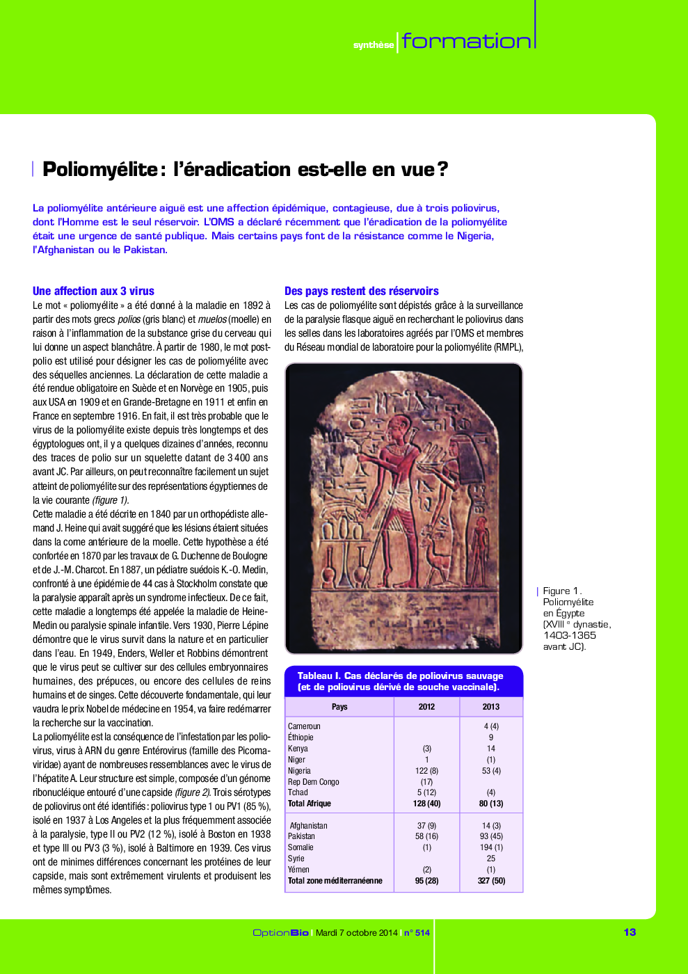 Poliomyélite : l'éradication est-elle en vue ?