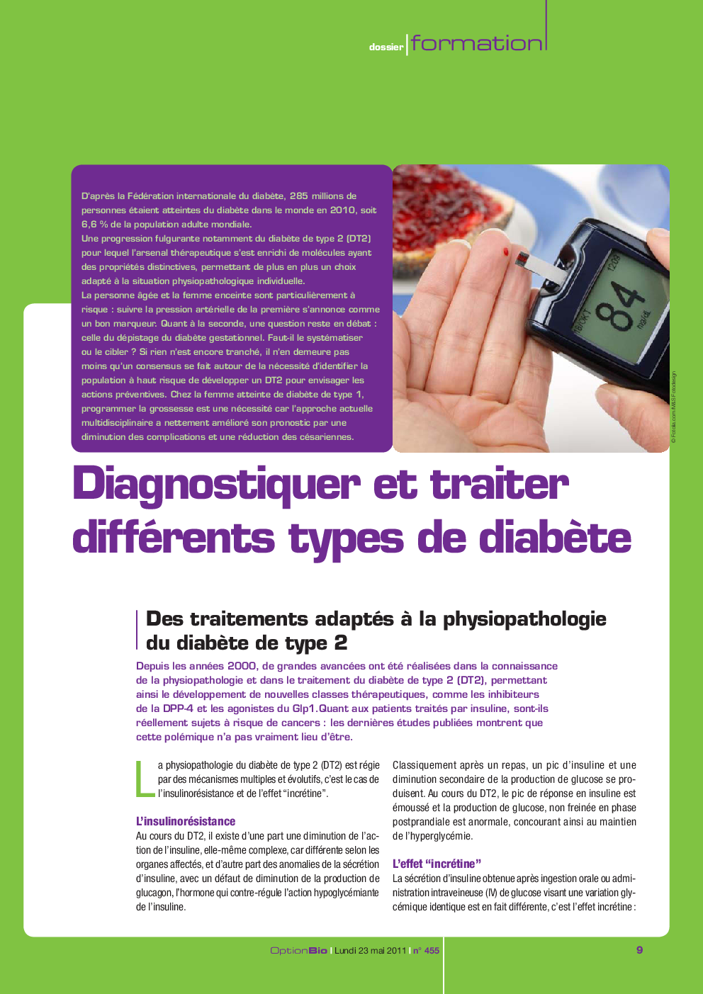 عکس صفحه اول مقاله: Des traitements adaptés à la physiopathologie du diabète de type 2 Des traitements adaptés à la physiopathologie du diabète de type 2