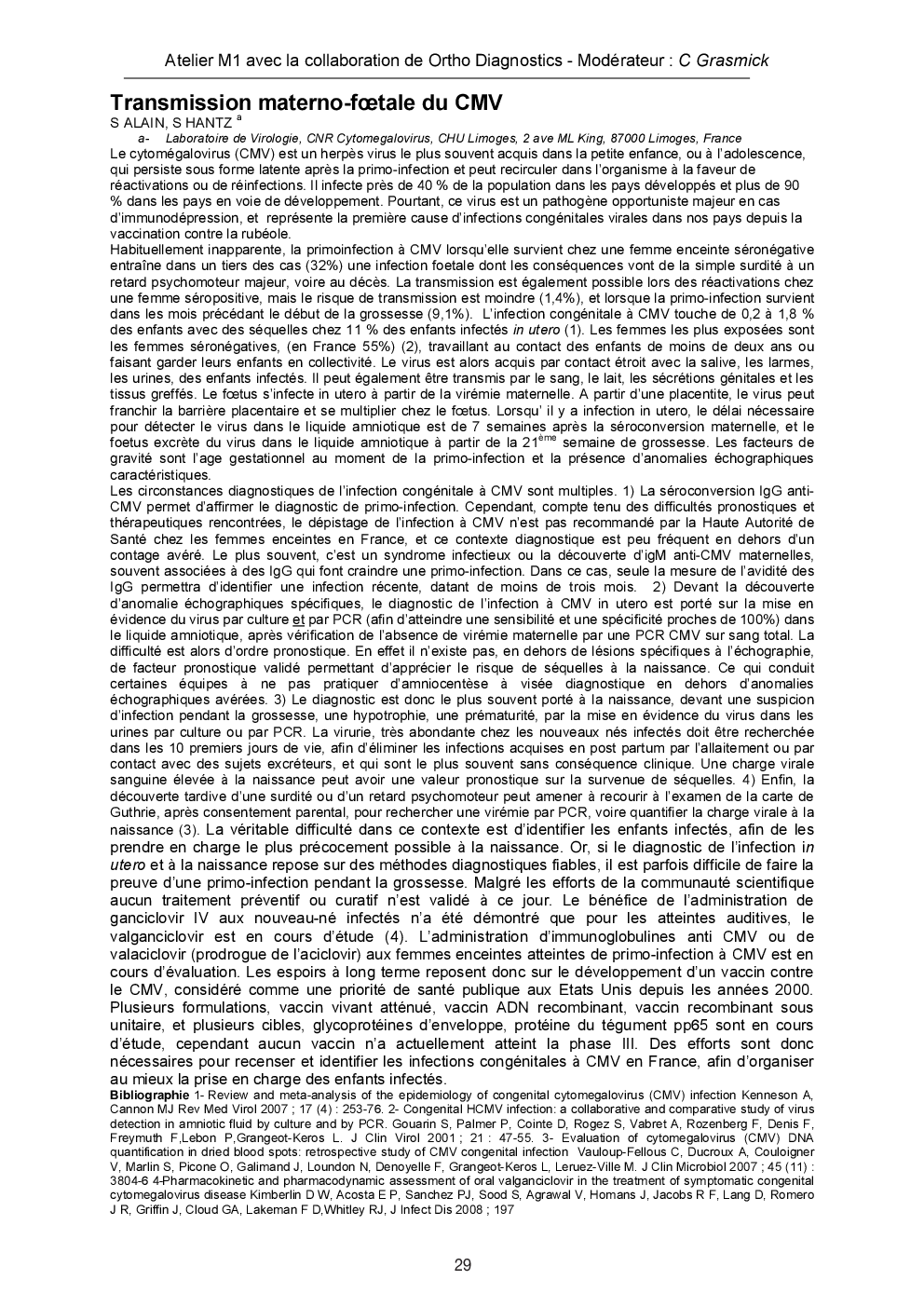 Résumés des ateliers : microbiologie