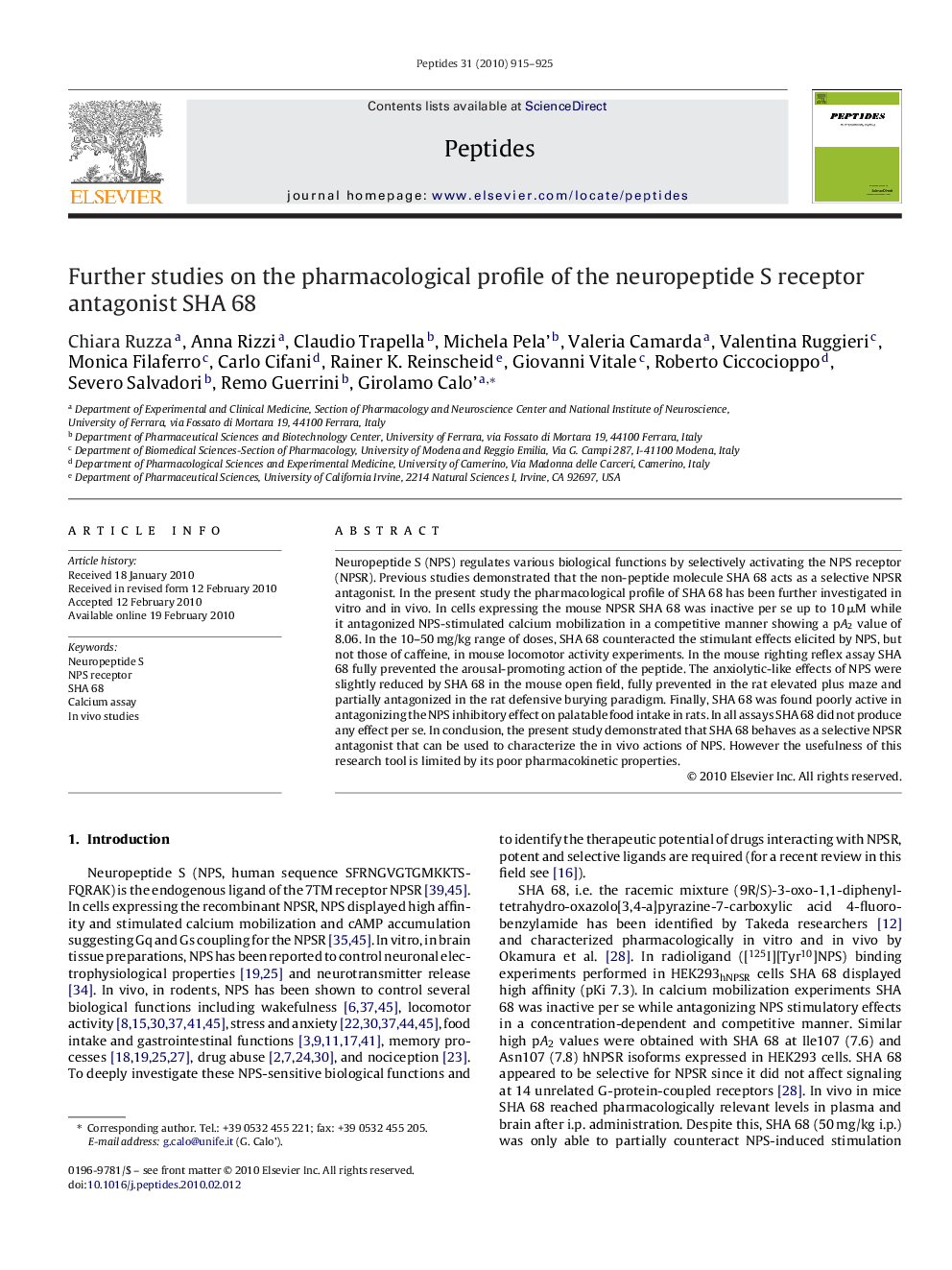 Further studies on the pharmacological profile of the neuropeptide S receptor antagonist SHA 68