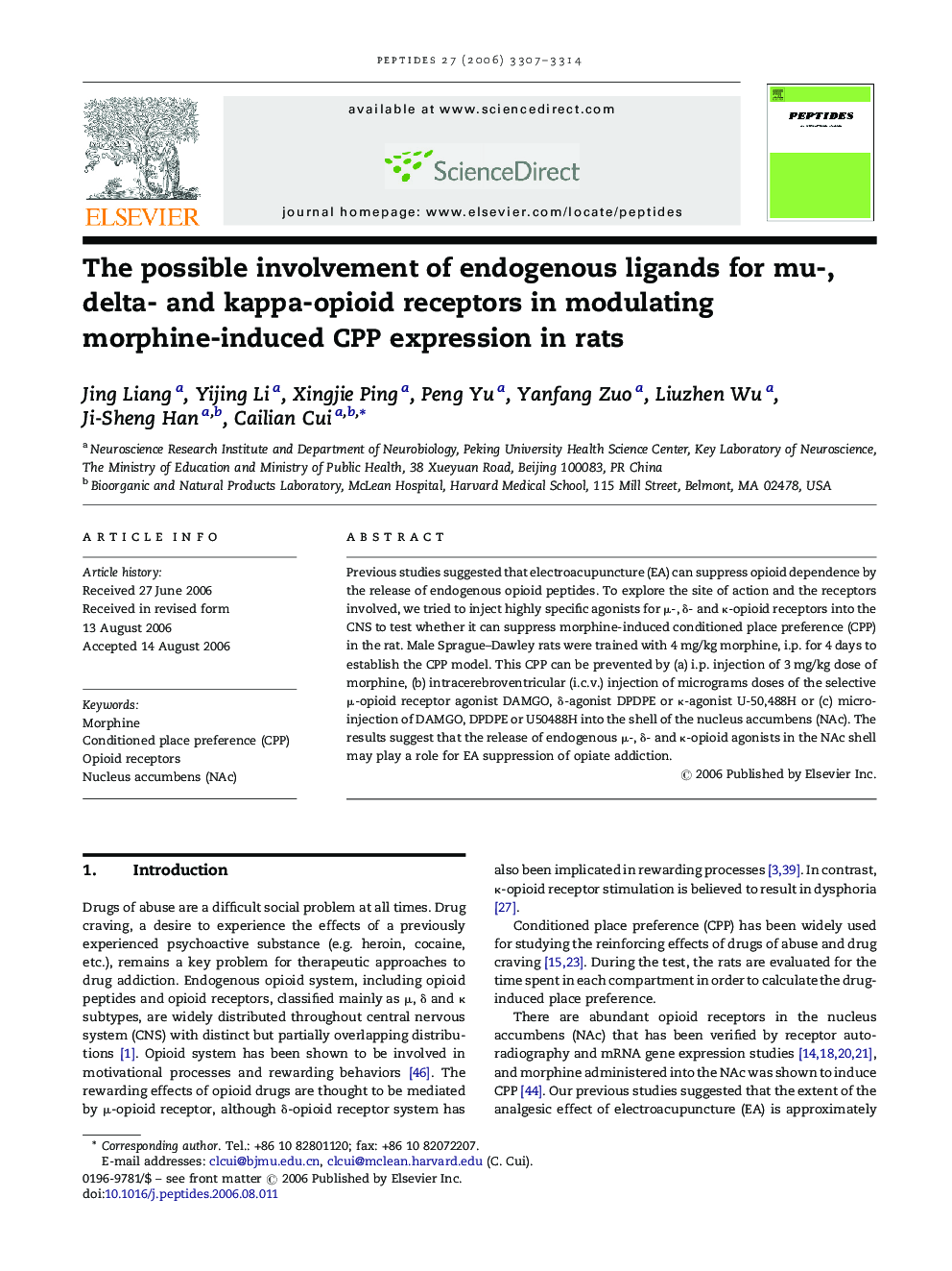 The possible involvement of endogenous ligands for mu-, delta- and kappa-opioid receptors in modulating morphine-induced CPP expression in rats