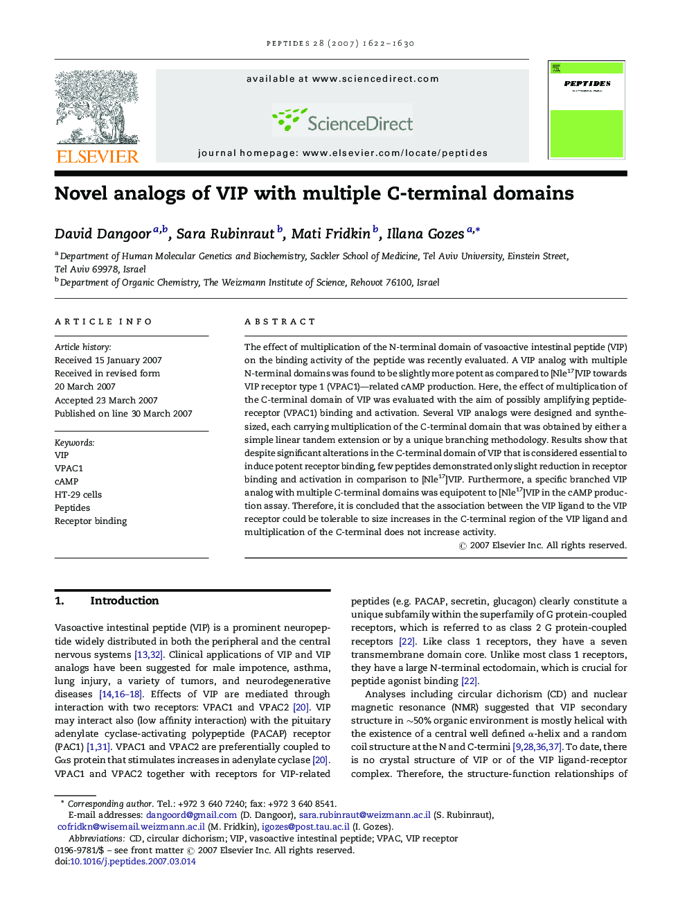 Novel analogs of VIP with multiple C-terminal domains